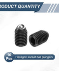 10 Pieces M16 By 20mm Screw Thread Ball Plunger With Hex Socket High Carbon Steel Spring Plungers For Lubrication And Pneumatic Tools