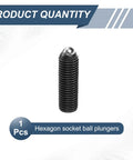 Screw Thread Ball Plunger M16 X 50mm Hex Socket High Carbon Steel Black Industrial Grade