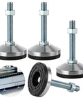 Heavy Duty M16 Thread Adjustable Leveling Feet With 3.14 Inch Anti Vibration Rubber Base For Workbenches Machines And Cabinets 2204 Pound Load Capacity Carbon Steel Leg Levelers For Stable Support Slippage Resistant And Durable By Dormiya