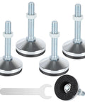 Four Piece Heavy Duty Leveling Feet Set With M16 Thread For Workbenches, Machines, And Cabinets, 60mm Base Diameter, 100mm Tall