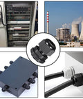 Industrial application of M16 Waterproof IP68 Nylon Cable Gland Locknut with junction box and factory background.