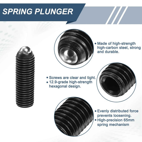 Screw Thread Ball Plunger M16 X 50mm Hex Socket High Carbon Steel Precision Fit Spring Plunger Ball For Lubrication