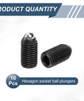 10 Pieces M16 X 30mm Screw Thread Ball Plungers With Hex Socket High Carbon Steel Black Finish