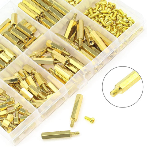 242 Pieces M2.5 Brass Spacers And Standoffs Assortment Kit With Male And Female Hex Spacers Screws And Nuts For Printed Circuit Boards
