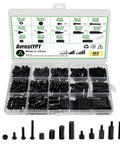 365 Pieces M2.5 Black Nylon Hex Spacer Standoff Set With Male And Female Spacers Nuts And Screws For PCB Motherboard Raspberry Pi Hats