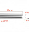 M2.5 X 12mm Slotted Spring Pins dimensions, 304 stainless steel for machinery and DIY projects, 200pcs NACX