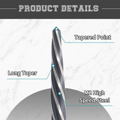 Durable M2 HSS One Half Inch Taper Chucking Reamer With Non Slip Shank For Steel Alloys Metal Wood And Plastic, showing tapered point and long taper