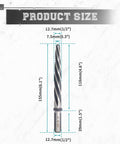 Durable M2 HSS One Half Inch Taper Chucking Reamer With Non Slip Shank For Steel Alloys Metal Wood And Plastic dimensions image