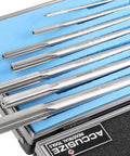 Pro Grade M2 HSS Chucking Reamer Set For Precise Reaming In Lathes And Drills One Eighth To One Half Inch By Sixteenths Right Hand Cut Seven Piece Set Accusize Industrial Tools 5528 SH00 in storage case