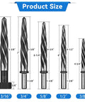 Five Piece M2 HSS Taper Chucking Reamer Set Pro Grade For Metalworking By Makerfire Includes Reamers In Various Sizes