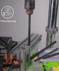 M2 HSS Chucking Reamer Set 14 PC with Spiral Flute for precise hole enlargement in wood, metal, and plastic, shown in workshop setting.