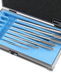 Pro Grade M2 HSS Chucking Reamer Set For Precise Reaming In Lathes And Drills One Eighth To One Half Inch By Sixteenths Right Hand Cut Seven Piece Set Accusize Industrial Tools 5528 SH00 in blue case