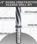 Durable M2 HSS One Half Inch Taper Chucking Reamer With Non Slip Shank For Steel Alloys Metal Wood And Plastic, close-up view