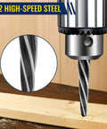 Five Piece M2 HSS Taper Chucking Reamer Set With 1, 3/4, 5/8, 1/2, And 3/8 Inch Sizes Fits 1/2 Inch 3-Flat Round Shank