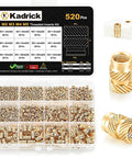 520Pcs M2 M3 M4 M5 Threaded Inserts Assortment Kit for 3D Printing Components, Metric Brass Knurled Nuts showcase