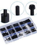 320 Piece M2 Nylon Hex Spacer Standoff Kit With Male And Female Screws Nuts And Mounting Hardware For PCBs And Motherboards In A Durable Plastic Storage Case, showing assorted nylon spacers.