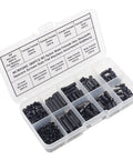 M2 Nylon Hex Standoffs Spacers Assortment Kit 380 Pieces Black Includes Male Female Threaded Standoffs Screws Nuts Flat Washers