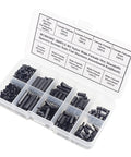 M2 Nylon Hex Standoffs Spacers Assortment Kit 380 Pieces Black Includes Male Female Threaded Standoffs Screws Nuts Flat Washers