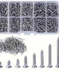 800 Pieces M2 Self Tapping Screws Set In Carbon Steel Nickel Plated Cross Countersunk Head Assorted Fasteners In Resealable Box