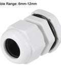 M20 Cable Gland 6mm To 12mm Waterproof Nylon Joint With Adjustable Locknut And Washer White Pack Of 20 For Enclosures And Electrical Boxes Indoor Outdoor Use Easy To Install No Disassembly Needed