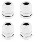 4 Pack M20 Cable Gland Waterproof Plastic Adjustable Connector Kit For 6 To 12mm Diameter Cables White Gland Fittings