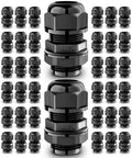 Long Thread M20 Cable Gland Waterproof IP68 Nylon Cord Grip Strain Relief Pass Through Connector For Thick Panels And Enclosures