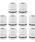 M20x1.5 Cable Gland Waterproof Nylon Fitting With Adjustable Locknut And Washer Fits 6mm To 12mm Cables Weatherproof Enclosures Seal White 10 Pack Durable And Easy To Tighten