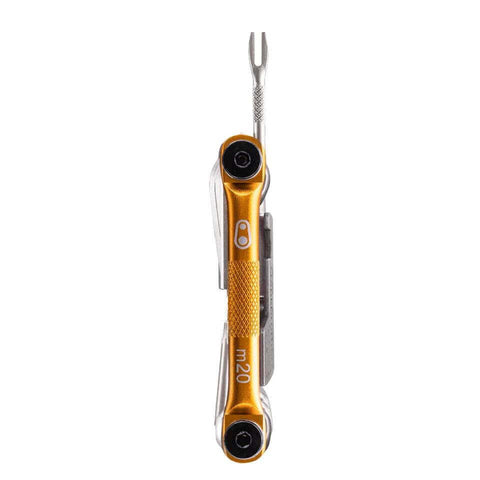 Side view of M20 Gold Bicycle Multi Tool With Hex Wrenches Two To Eight Millimeter showing compact design and gold finish.