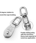 16 Pack M20 Single Pulley Block With 200lbs Load Capacity In 304 Stainless Steel Swivel Pulley For Wire Rope Hanging
