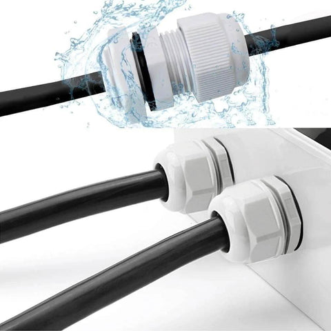 4 Pack M20 Cable Gland Waterproof Plastic Adjustable Connector Kit For 6 To 12mm Diameter Cables White Gland Fittings installed