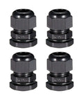 M20x1.5 Cable Gland Waterproof Plastic Joint With Adjustable Locknut For 6mm To 12mm Cable Diameter Dustproof Black 4 Pack