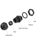 M20x1.5 Cable Gland For 6mm To 12mm Wire Hole Waterproof Nylon Joint With Adjustable Locknut And Washer Black 10 Pack