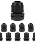 10 Pack M20x1.5 Strain Relief Nylon Cord Grip For 6 To 12mm Cables IP68 Waterproof Adjustable Cable Glands With Gaskets