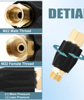 Adjustable Pressure Regulator For Pressure Washer With M22 Connector Up To 4000 PSI Dial In Exact Water Pressure Detail View