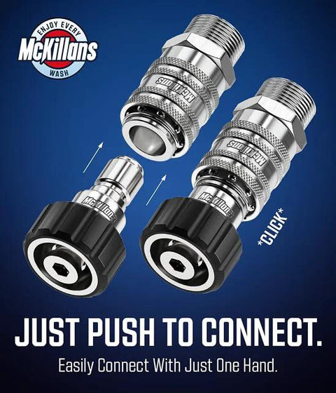 Automatic M22 14mm Quick Connect Kit For Pressure Washers Plug And Play M22 To Three Eighths Quick Connect Fittings Stainless Steel