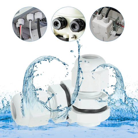 8 Pcs M24 Cable Gland Set 12 To 15mm Wire Hole Waterproof Nylon Joint For Cable Fixing Wiring Repair Gland Replacement