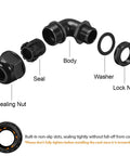 M25 Cable Gland 90 Degree Adjustable Right Angle Strain Relief For 13 To 18mm Cables Cord Connectors Nylon Joints With Gaskets