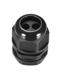 Heavy Duty M25 Cable Gland With Two Holes IP68 waterproof nylon joint adjustable locknut for 4mm to 8mm wires front view