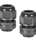 Heavy Duty M25 Cable Gland With Two Holes IP68 Waterproof Nylon Joint Adjustable Locknut for Outdoor Enclosures, 2-Pack