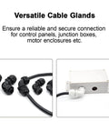 M25 Cable Gland 90 Degree Adjustable Right Angle Strain Relief For 13 To 18mm Cables Cord Connectors Nylon Joints With Gaskets 2 Pack Black Ideal For Electrical Boxes And Panels