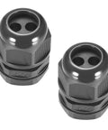 Heavy Duty M25 Cable Gland With Two Holes IP68 Waterproof Nylon Joint Adjustable Locknut For 4mm To 8mm Wire Diameter