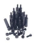 M2.5 Nylon Hex Standoffs Spacers Kit With Screws Nuts And Washers, 435 Pieces, Black, Male Female, Metric M2.5 Fastener Assortment
