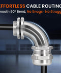 M25 304 Stainless Steel 90 Degree Cable Gland IP68 Waterproof Right Angle Entry for electrical enclosures and wiring