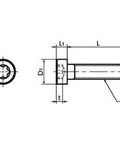 Technical diagram of ✝️ SLTS-M3-10 NBK Hexalobular Socket Head Cap Screws - Low Profile - Made in Japan, showing dimensions and head design.