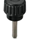 M3 16mm Long Screw - 16mm Black Plastic Dimple Knob Japan Made close-up view of knob and screw.