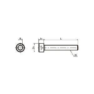 Technical drawing of SNSS-M3-30-FT NBK Hex Socket Head Cap Screws - Full Thread, showing dimensions and design for smooth motion.