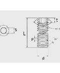 M3 3mm Long Stainless Steel Hexagon Headless Screw - VXB Ball Bearings