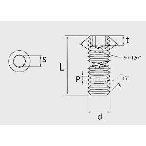 M3 3mm Long Stainless Steel Hexagon Headless Screw - VXB Ball Bearings