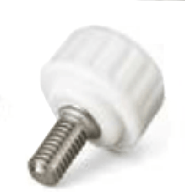 M3 6mm Long Stainless Steel Screw w. 16mm White Plastic Dimple Knob Japan Made - VXB Ball Bearings