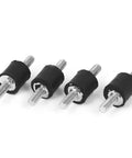 Compact M3 x 8mm rubber vibration mount standoff kit reduces vibration and noise, isolates sensitive components, pack of four